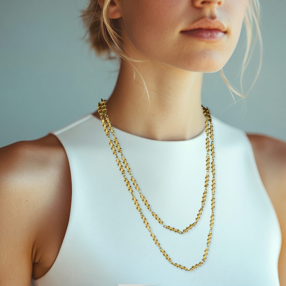 David Webb Spiral Gold Chain Long Necklace