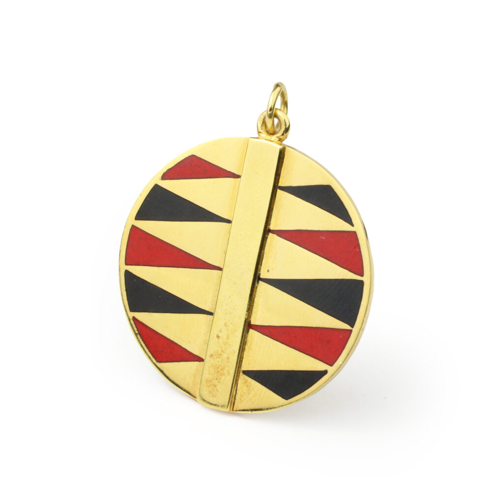 Cartier Aldo Cipullo 'Backgammon' Enamel and Gold Pendant