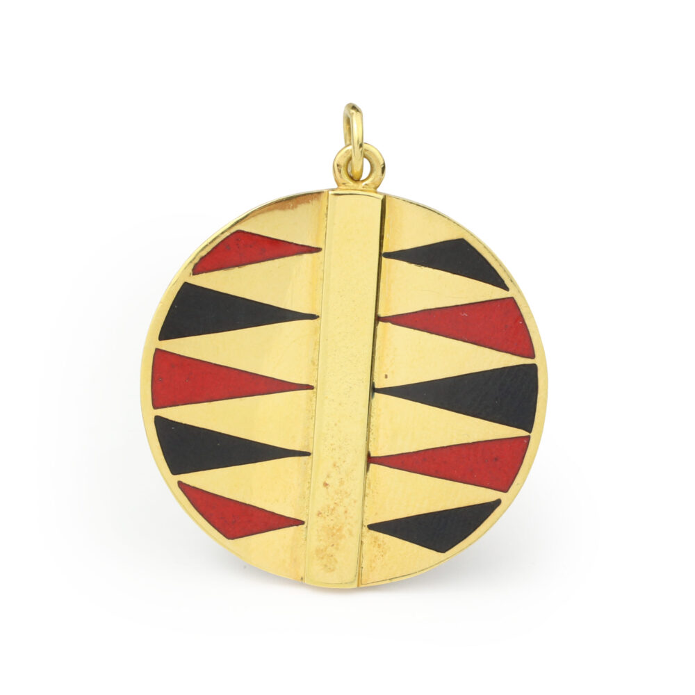 Cartier Aldo Cipullo 'Backgammon' Enamel and Gold Pendant