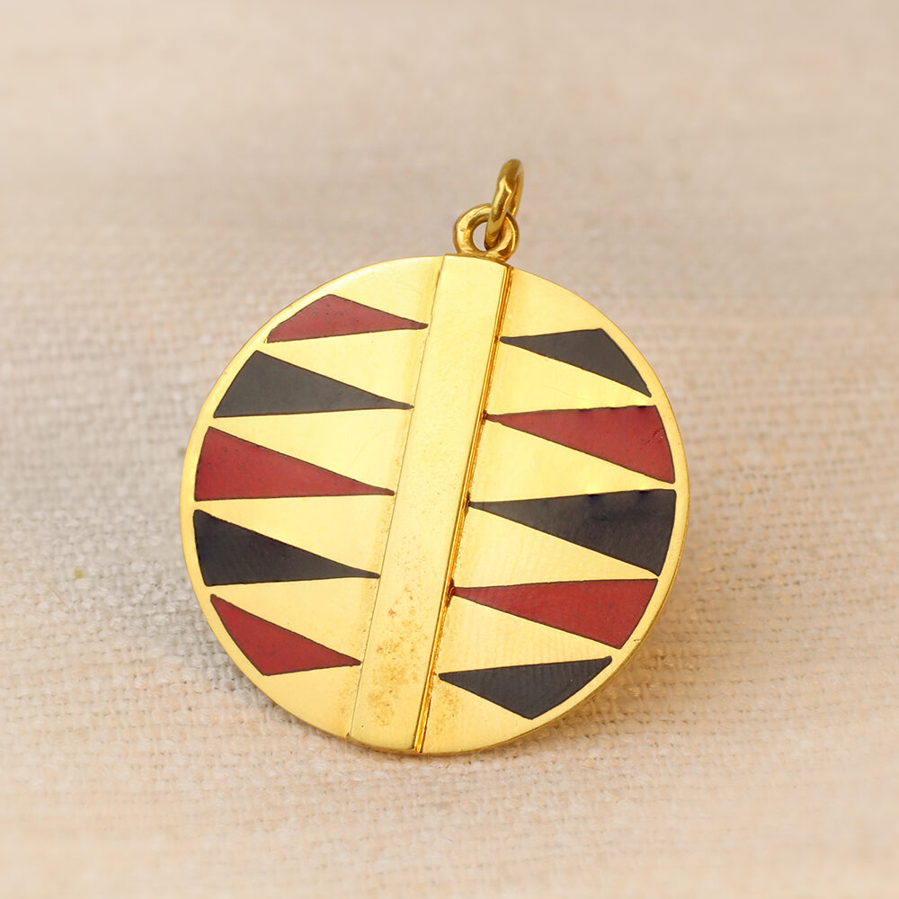 Cartier Aldo Cipullo 'Backgammon' Enamel and Gold Pendant