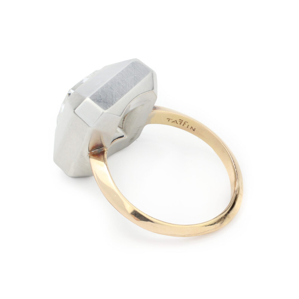 Taffin Octagon Cut Diamond, Steel and Gold Ring