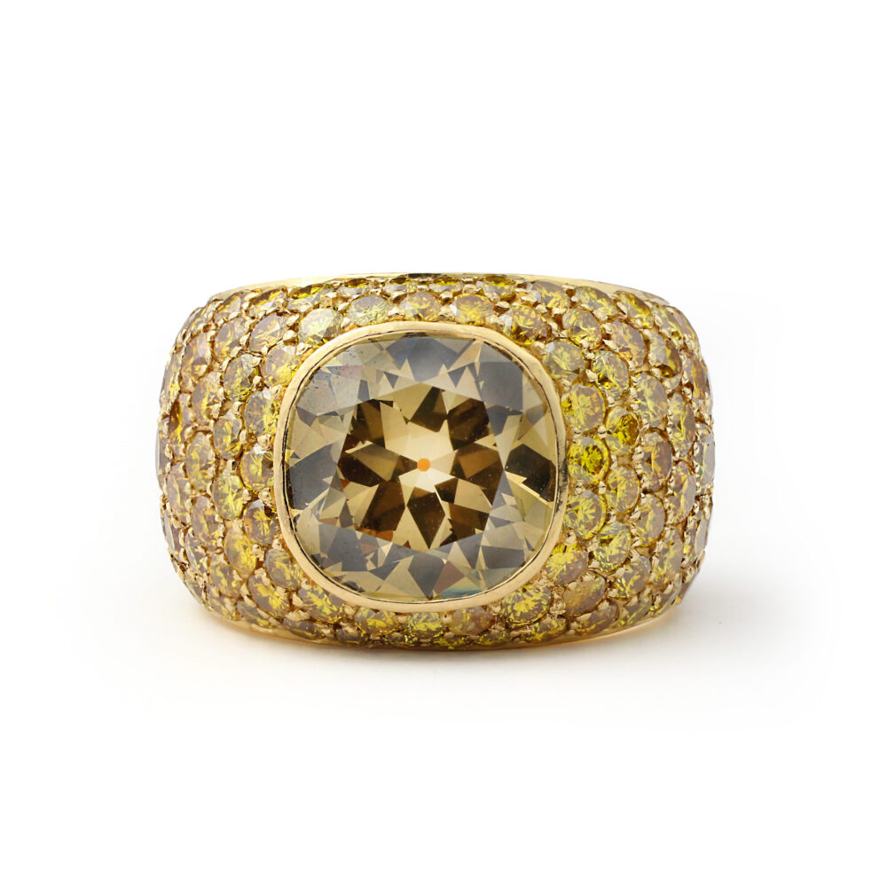 Hemmerle Fancy Colored Diamond and Rose Gold Ring