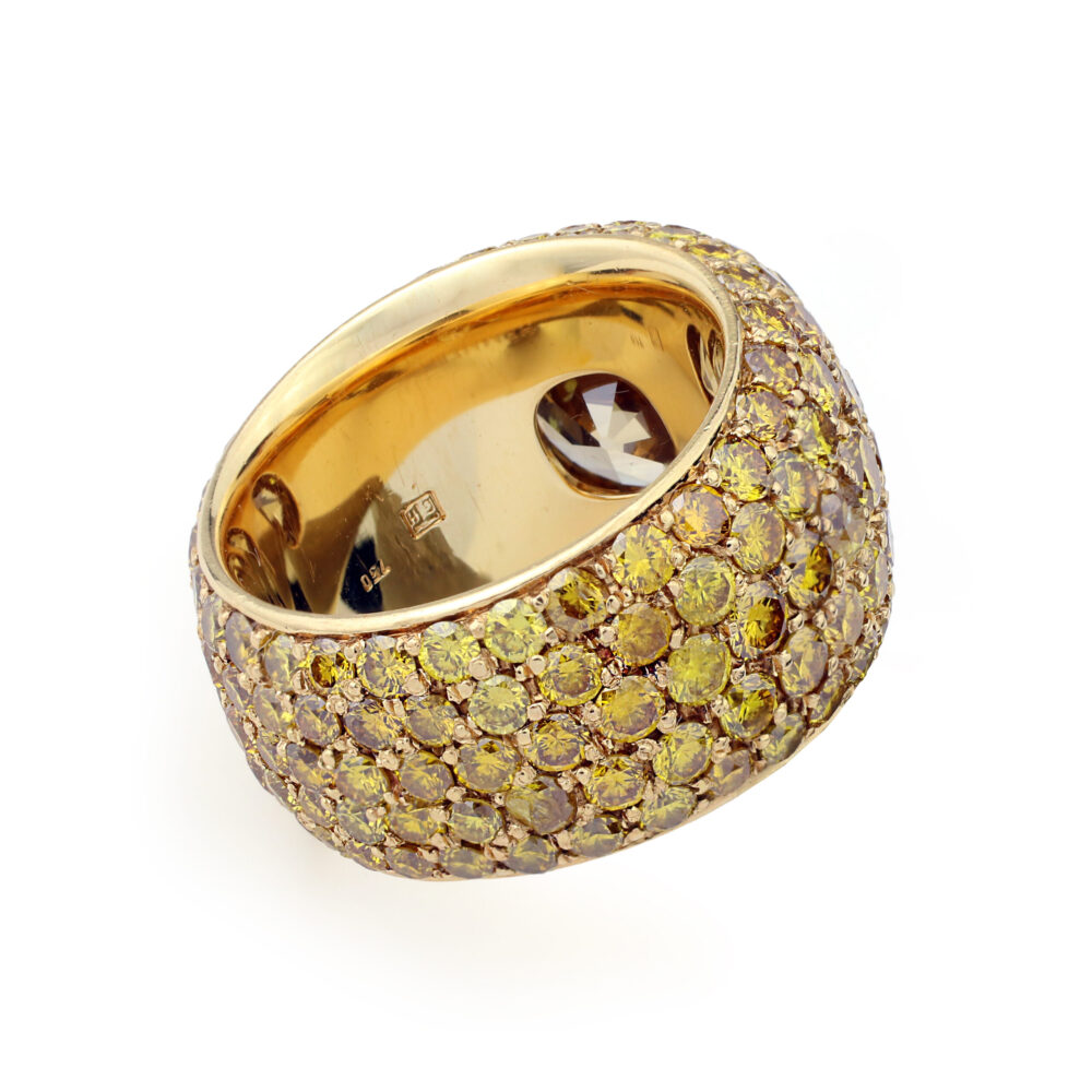 Hemmerle Fancy Colored Diamond and Rose Gold Ring