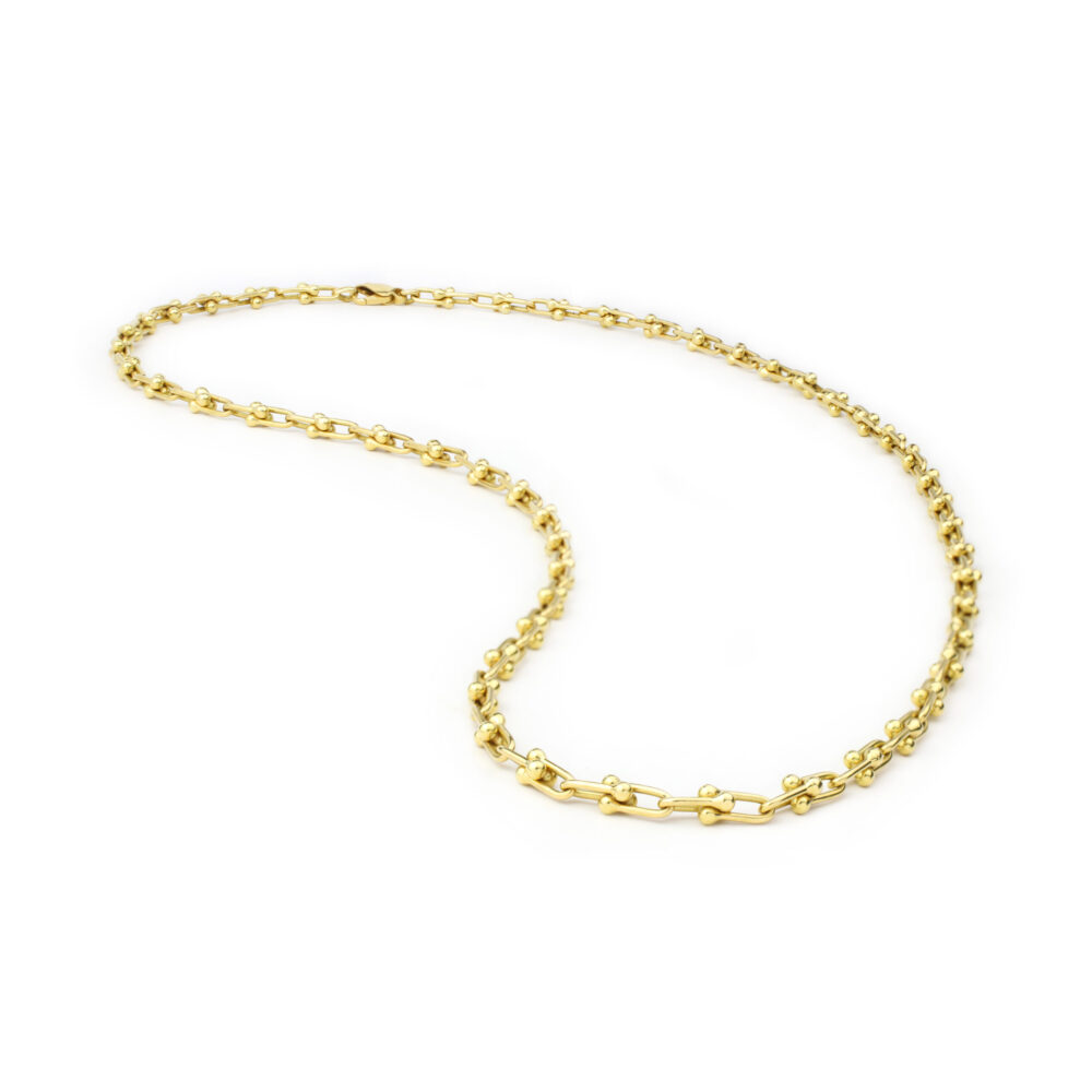 Cartier Gold Fancy Chain Link Long Necklace