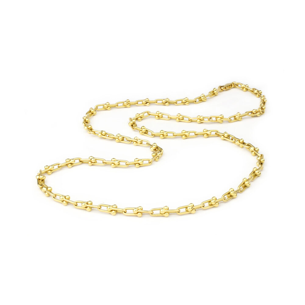Cartier Gold Fancy Chain Link Long Necklace