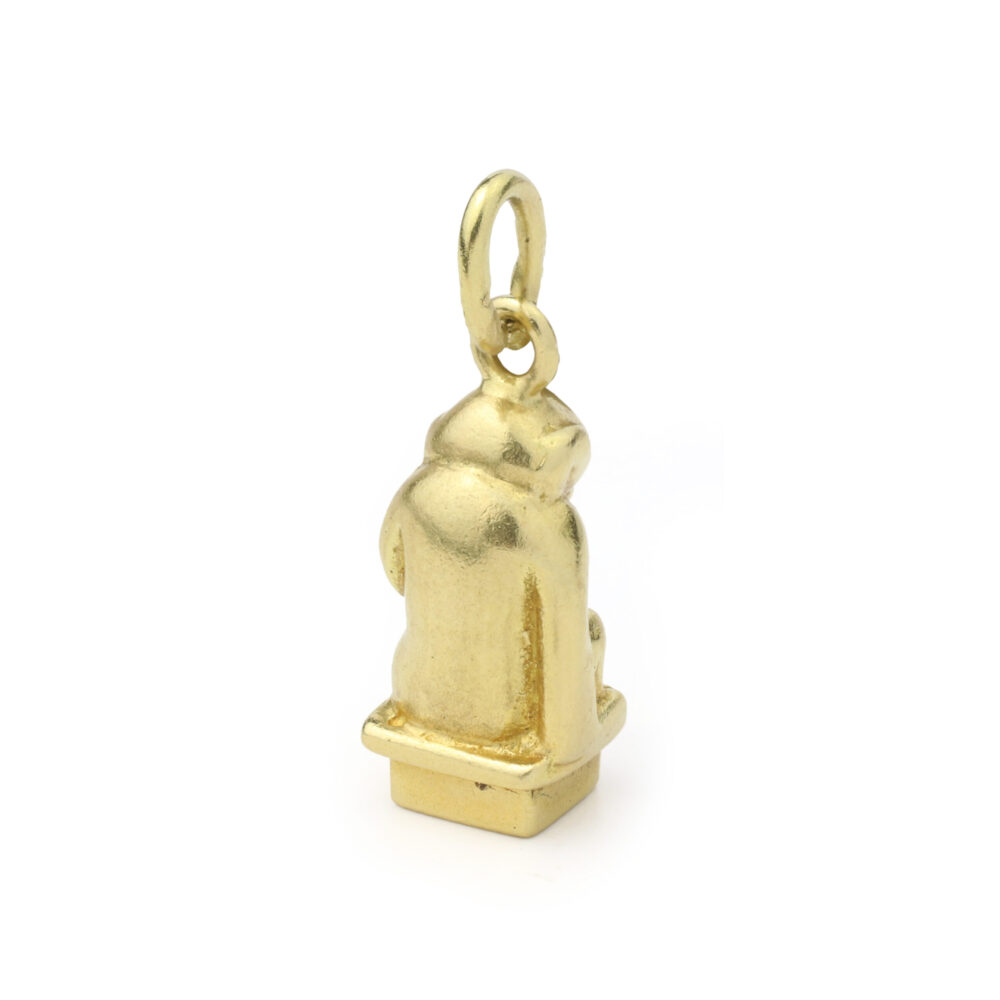 Mid-Century Seated Monkey Gold Pendant
