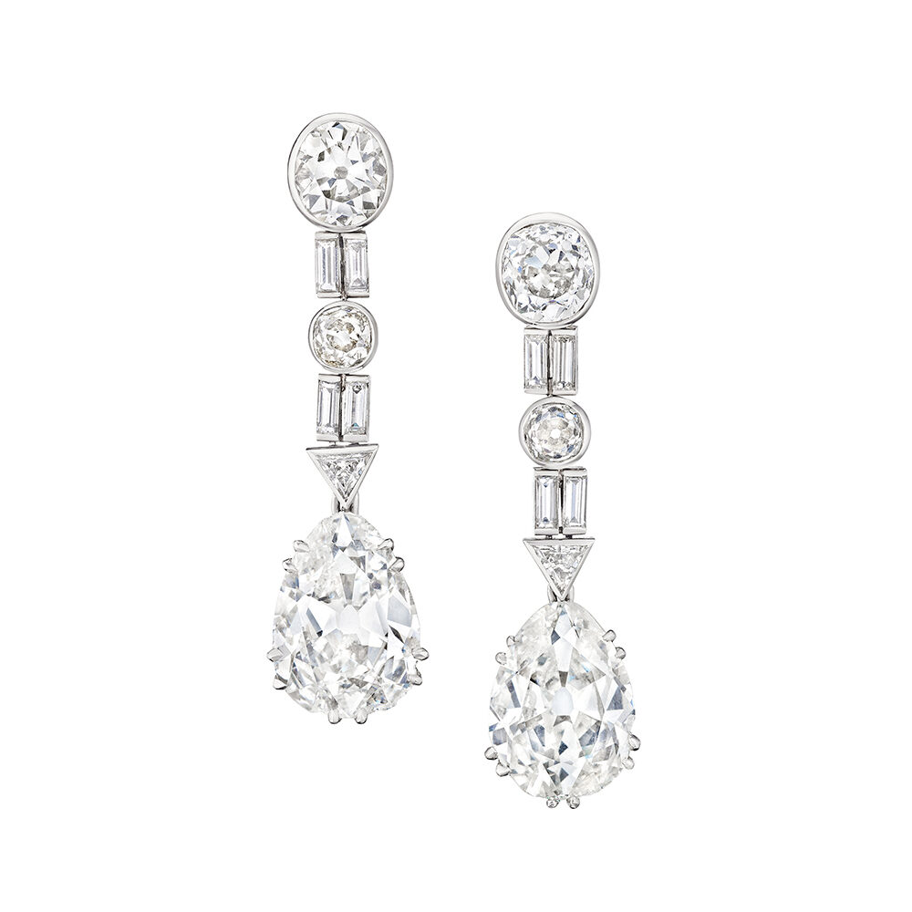 Chaumet Modernist Diamond and Platinum Ear Pendants