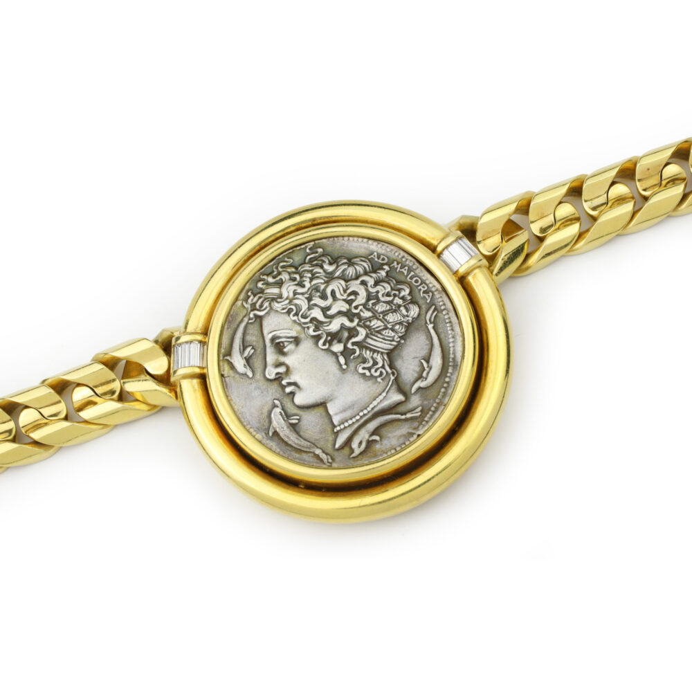 Bulgari ‘Monete’ Jumbo Size Ancient Coin, Diamond and Gold Necklace