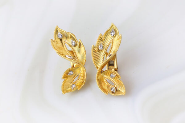 Cartier Diamond and Gold Ear Clips