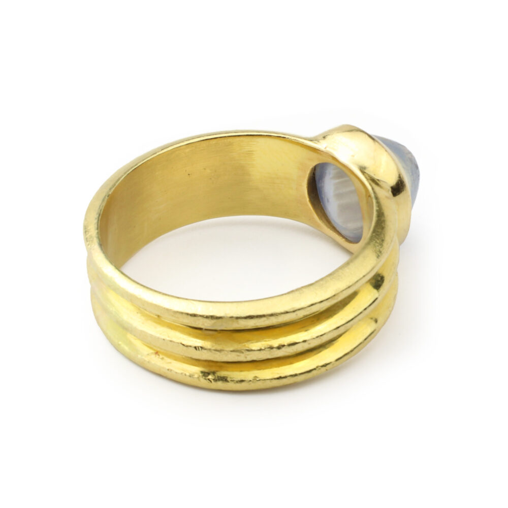Gray Star Sapphire Sculpted Gold Ring Attributed to JAR