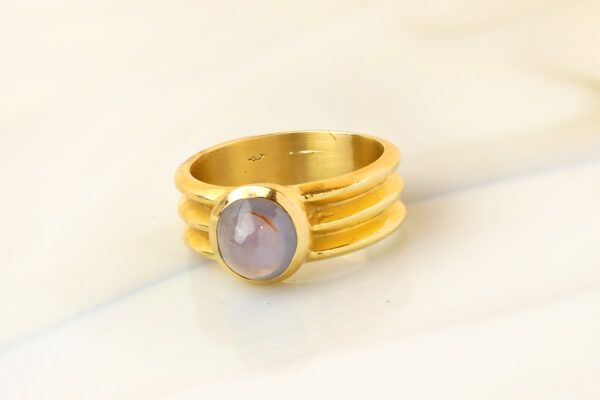 Gray Star Sapphire Sculpted Gold Ring Attributed to JAR