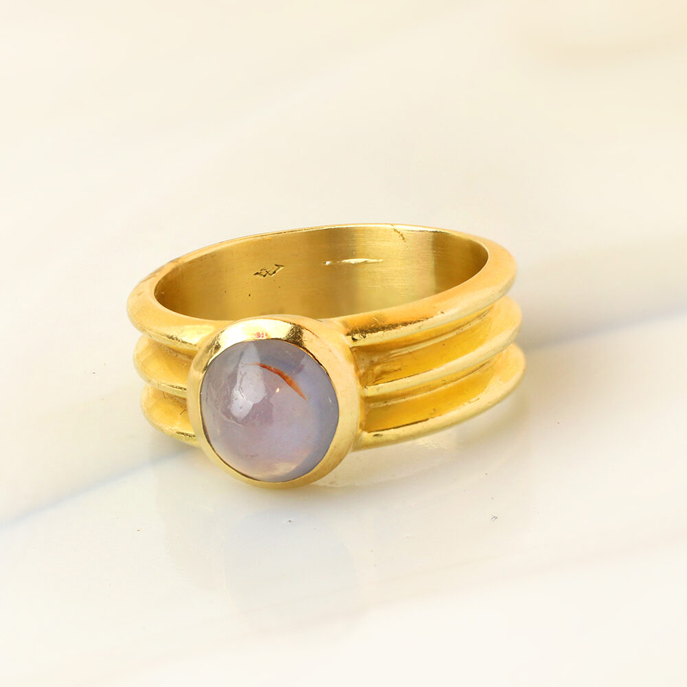 Gray Star Sapphire Sculpted Gold Ring Attributed to JAR