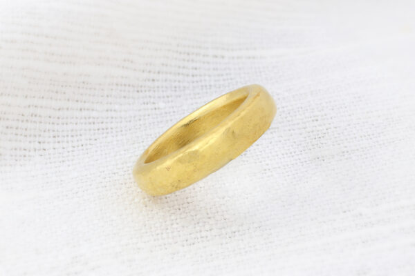 Hammered High Karat Gold Band Ring