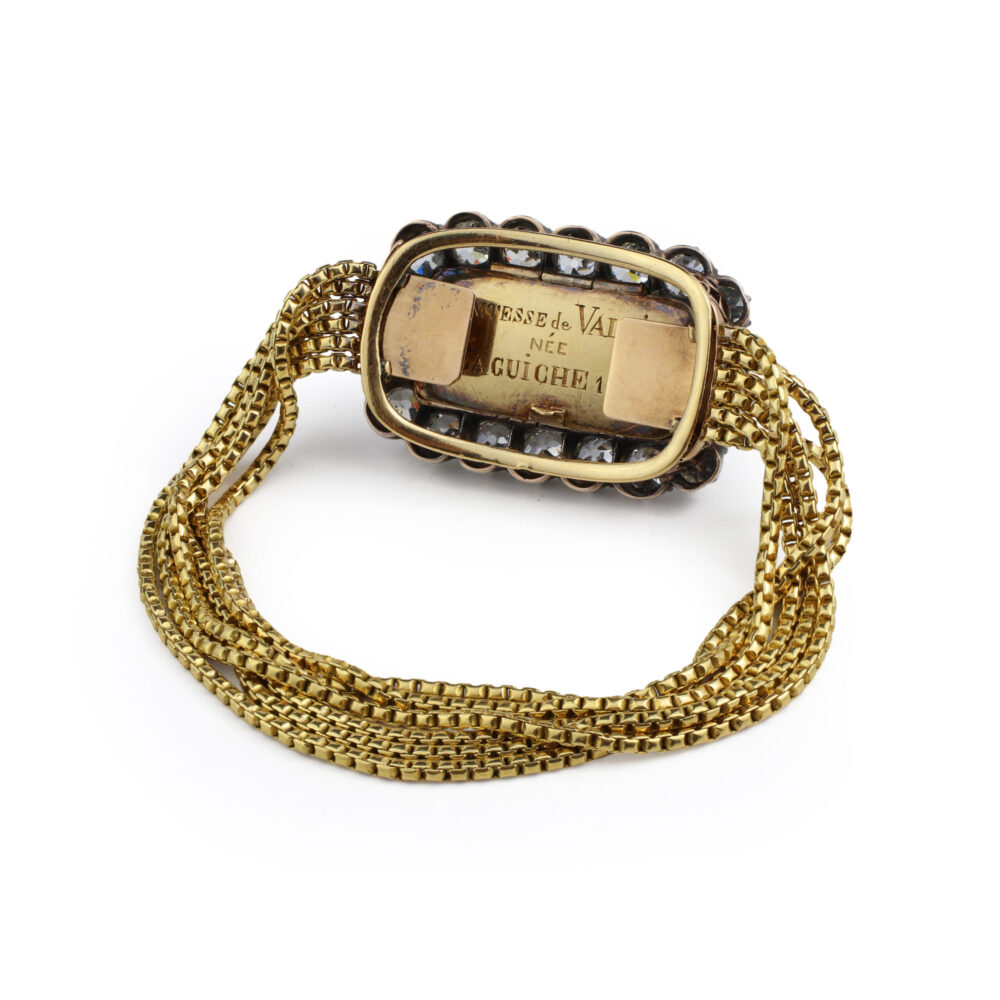 Antique Diamond, Gold and Rock Crystal Momento Bracelet