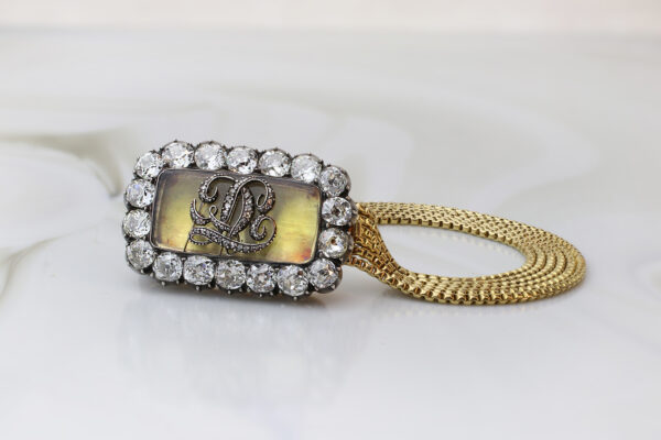 Antique Diamond, Gold and Rock Crystal Momento Bracelet
