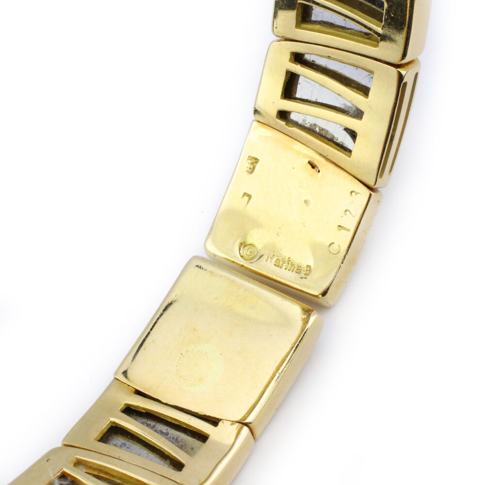 Marina B "I LOVE YOU" Diamond and Gold Cuff Bracelet