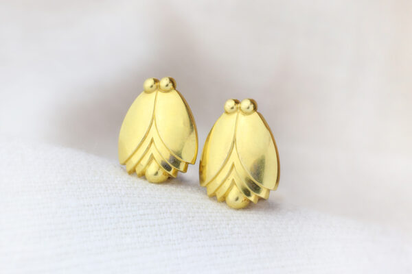 George Jensen “Tulip” Gold Ear Clips