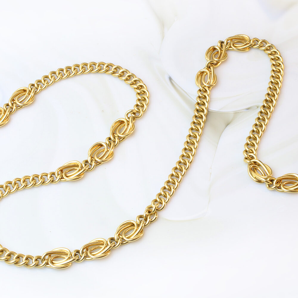 Bulgari Gold Fancy Link Long Necklace