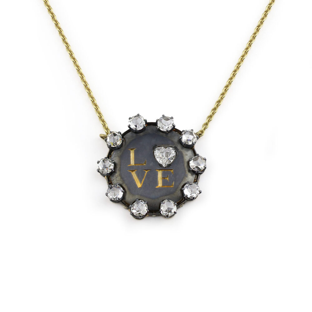 Diamond "Love" Pendant Necklace