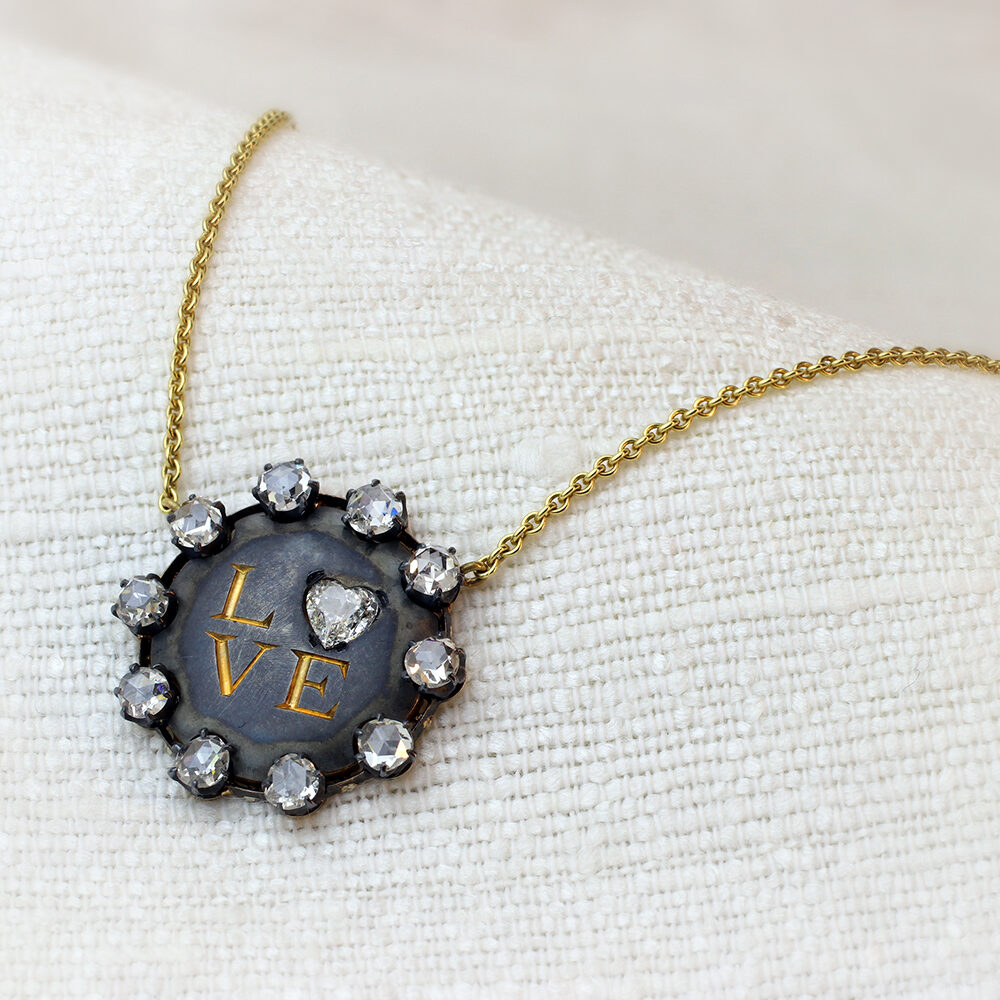 Diamond "Love" Pendant Necklace
