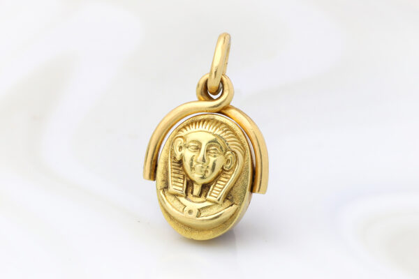 Antique Pharaoh Gold and Carnelian Spinner Pendant
