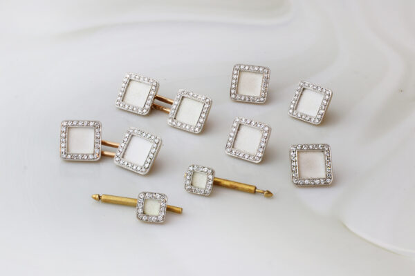Cartier Edwardian Diamond and Enamel ‘White Tie’ Tuxedo Dress Set