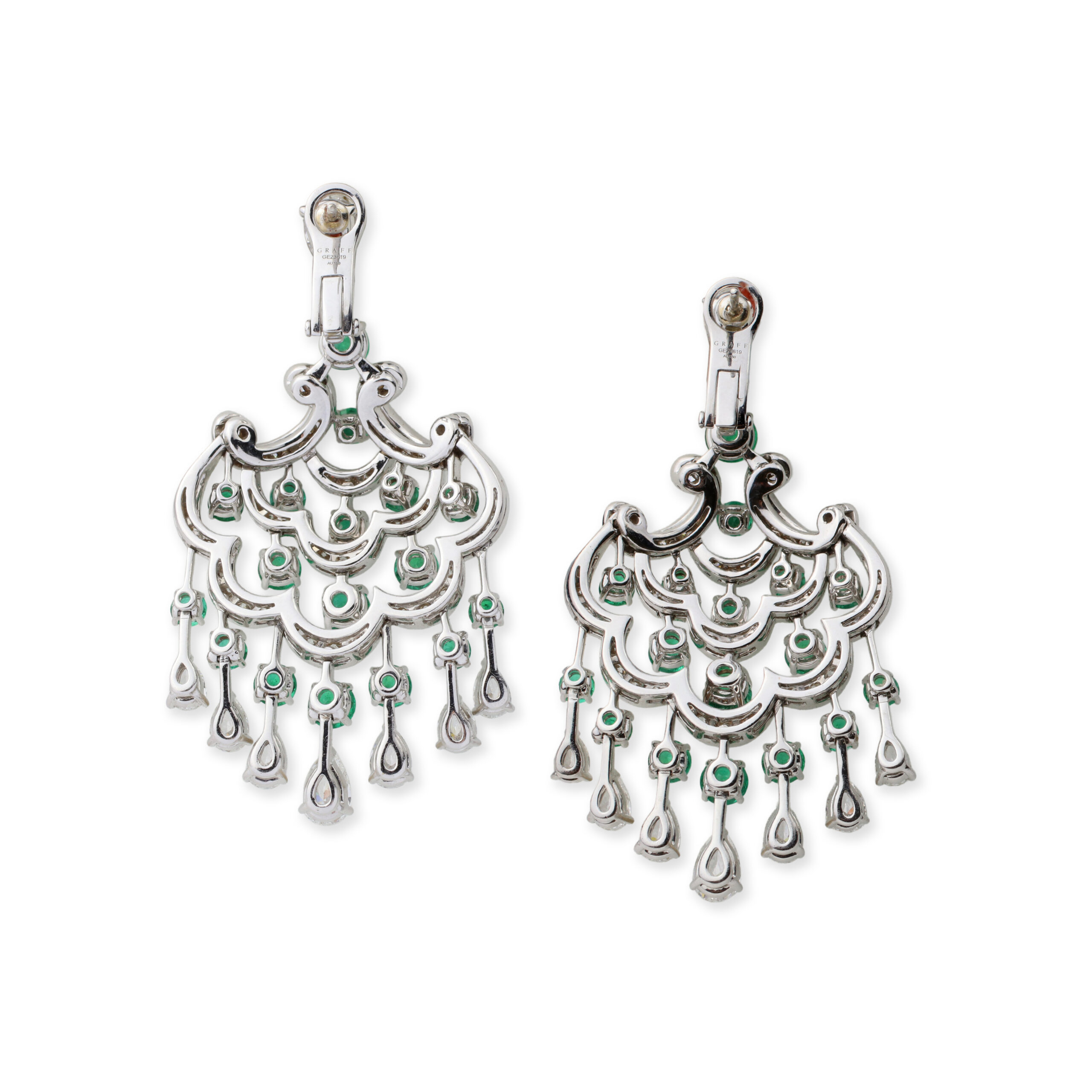 Graff Emerald and Diamond Chandelier Ear Pendants