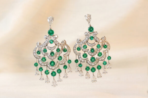 Graff Emerald and Diamond Chandelier Ear Pendants» Price on Request «