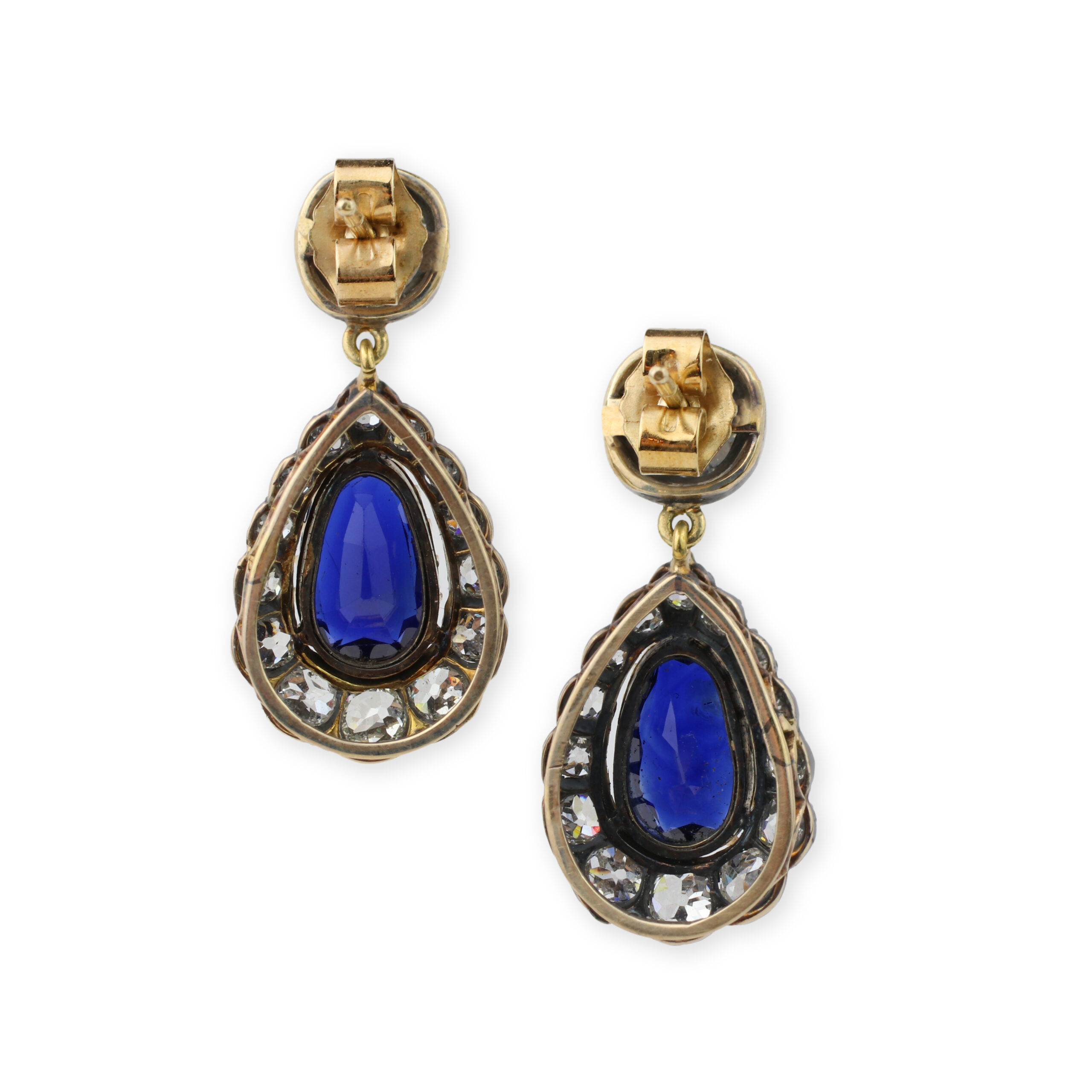 Antique Sapphire and Diamond Ear Pendant