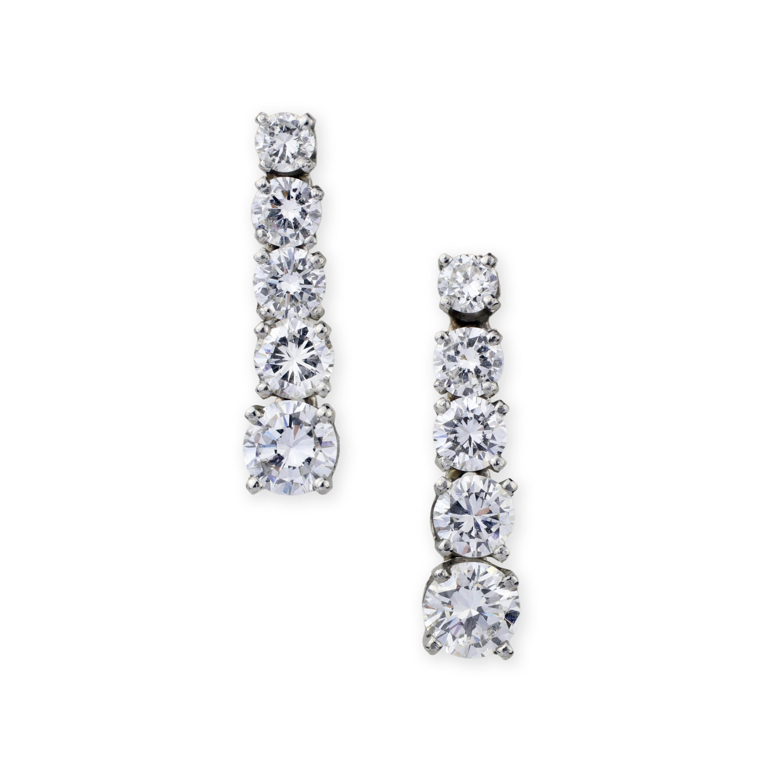 Round Diamond Line Ear Pendants