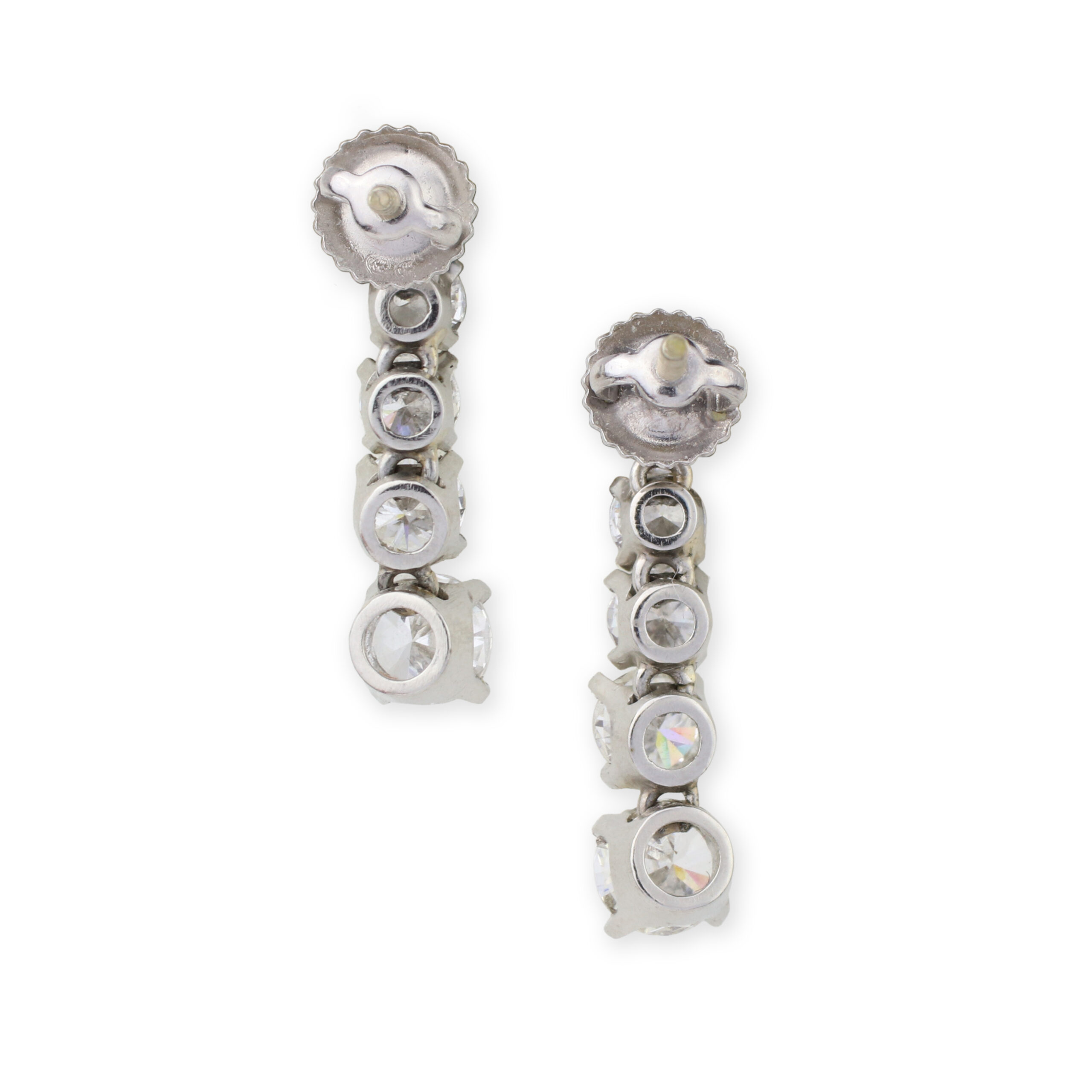 Round Diamond Line Ear Pendants