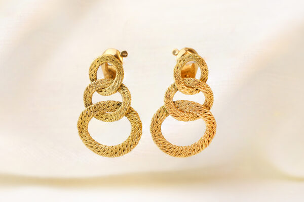 Bulgari Georges L’Enfant Woven Gold Ear Pendants