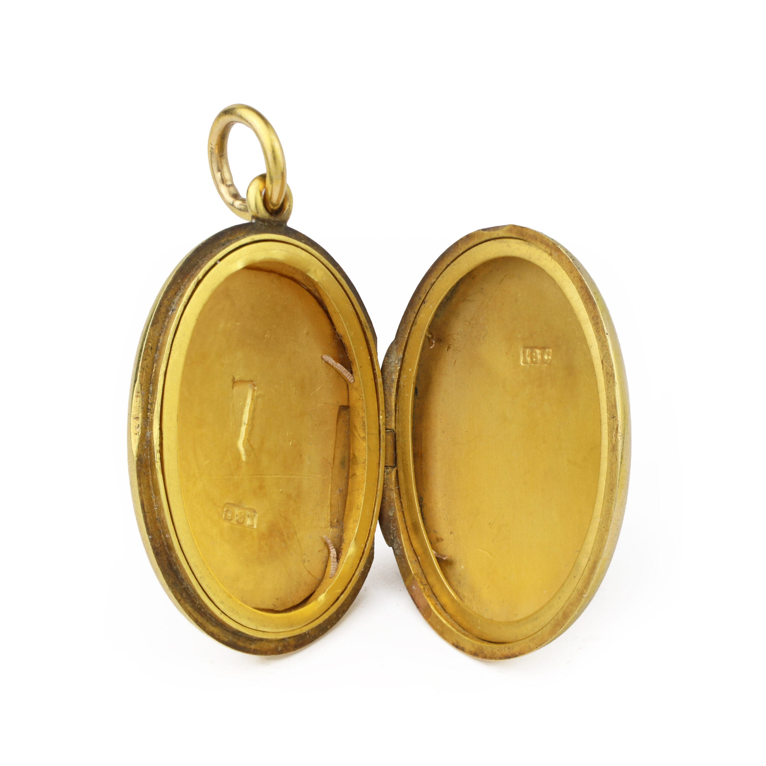 Antique 'M' Gold and Diamond Locket Pendant