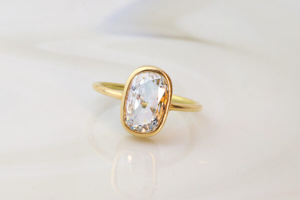 Old Mine Cut Diamond and Gold Ring