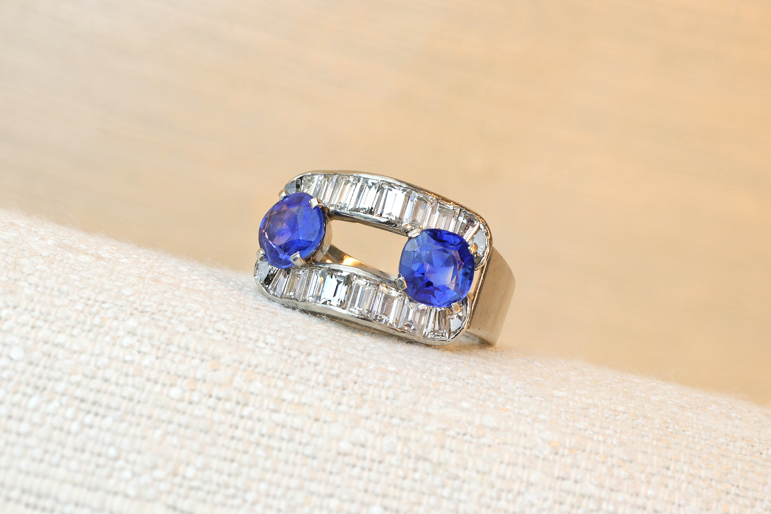 Mauboussin Retro Sapphire and Diamond Ring