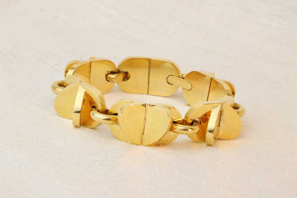 Cartier Mid Century Heart Link Gold Bracelet