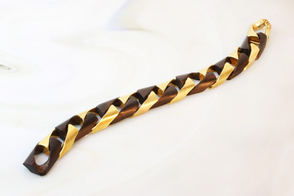Bulgari Wood and Gold Link Bracelet