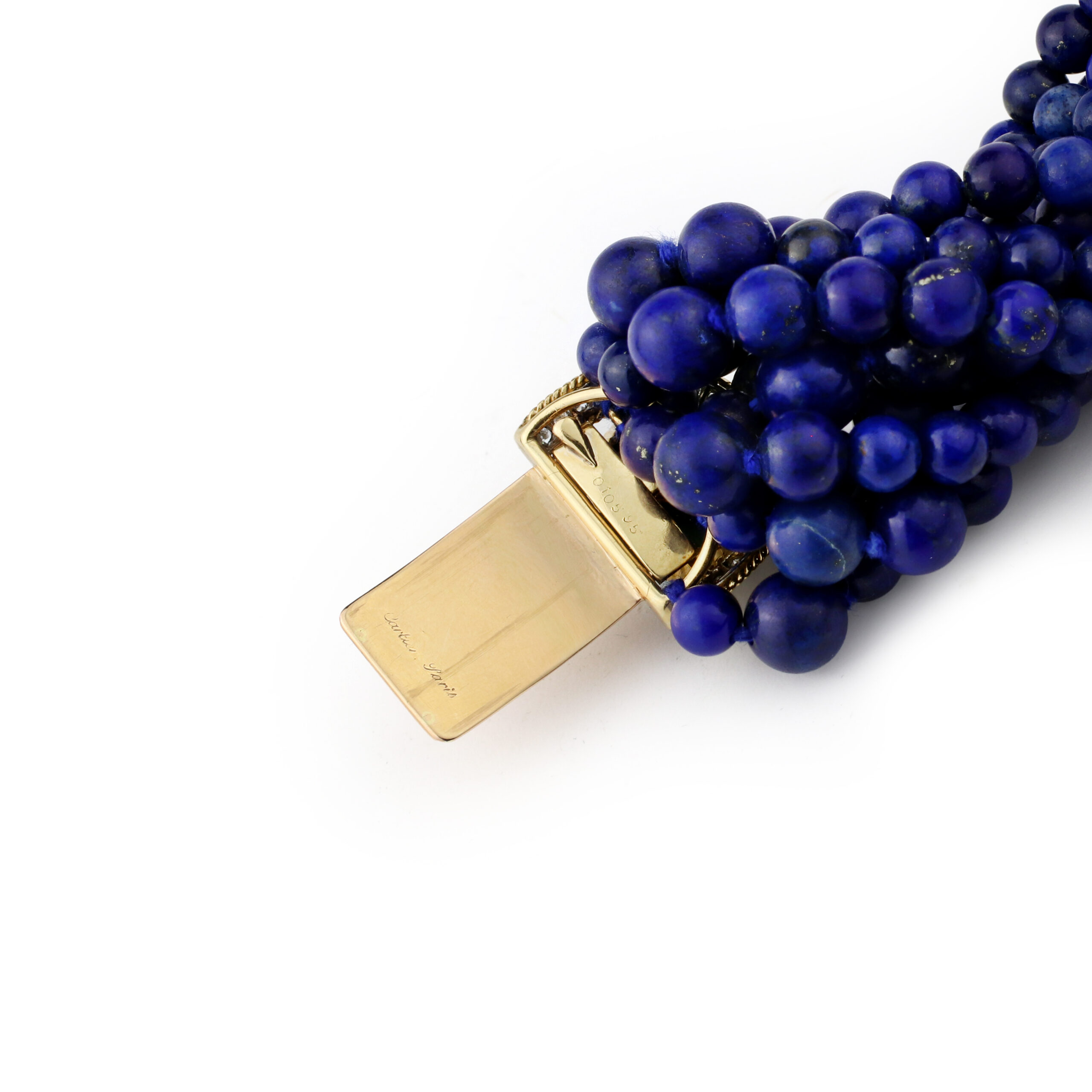 Cartier Mid Century ‘Torsade’ Lapis Lazuli, Turquoise and Diamond Bracelet