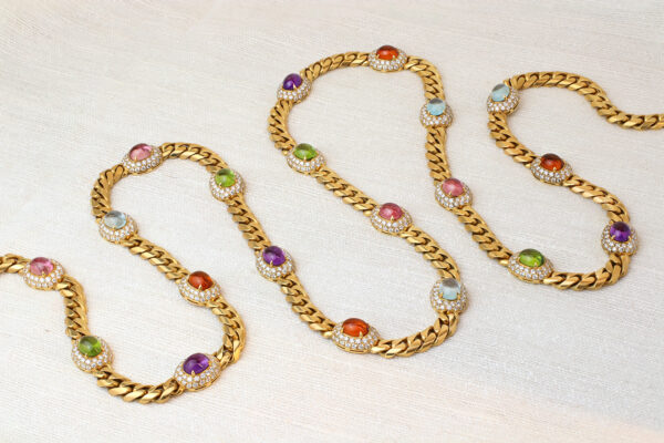 Bulgari Multi-Gem and Diamond Long Chain Necklace» Price on Request «