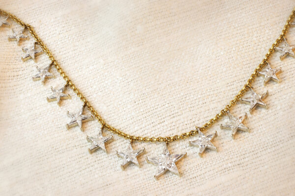 Diamond Set Star Fringe Necklace