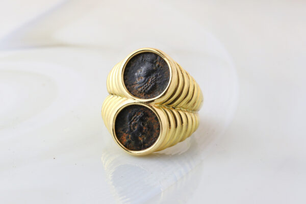 Bulgari ‘Monete’ Double Ancient Coin and Sculpted Gold Ring