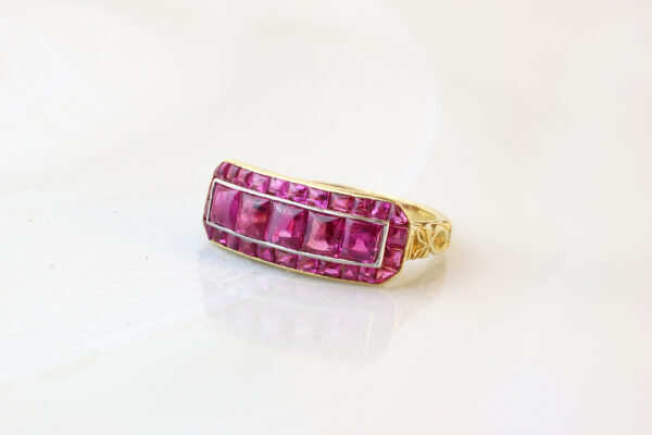 Antique Buff Top Cut Ruby Ring