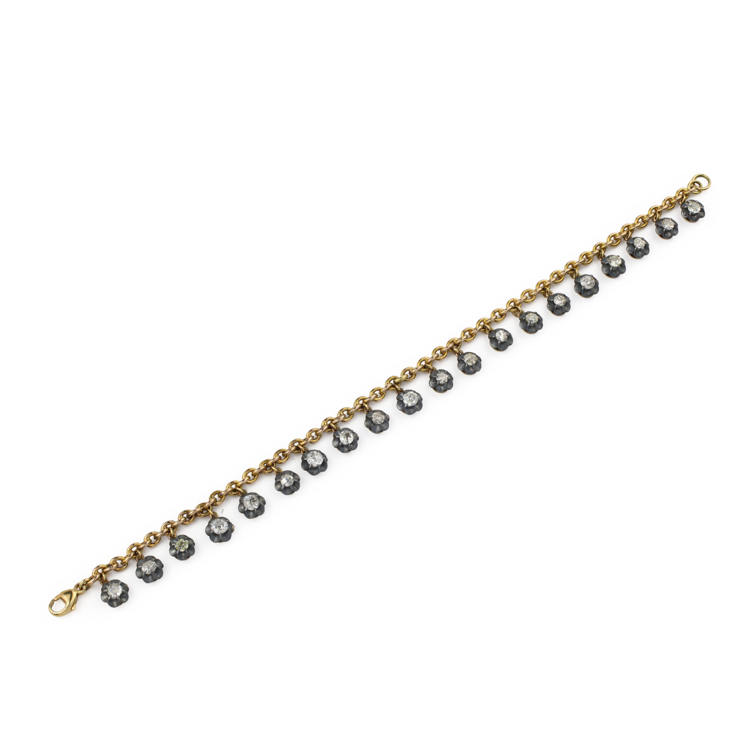Diamond Silver and Gold Fringe Bracelet