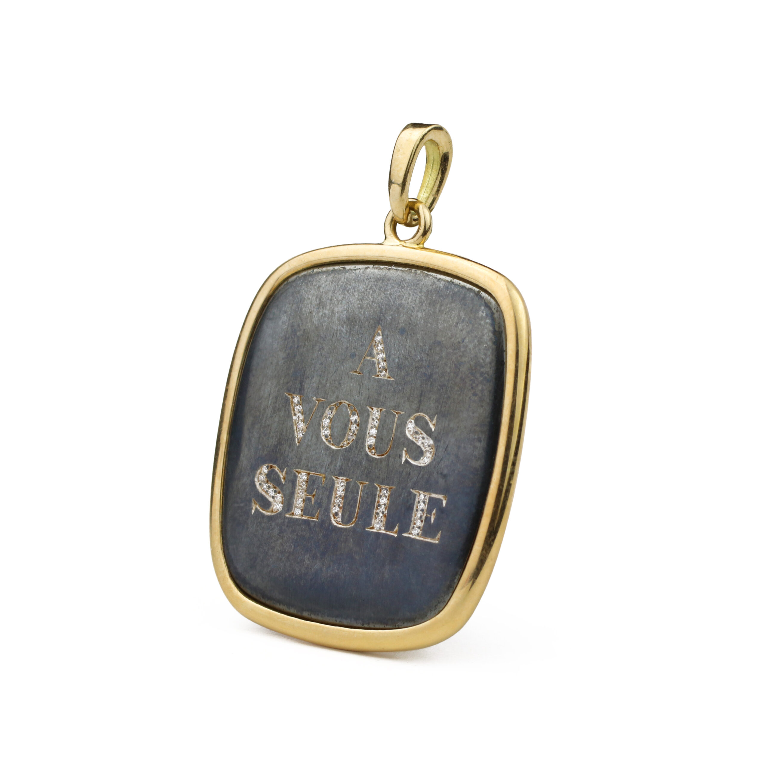 Diamond and Gold Epigram 'A VOUS SEULE' Pendant