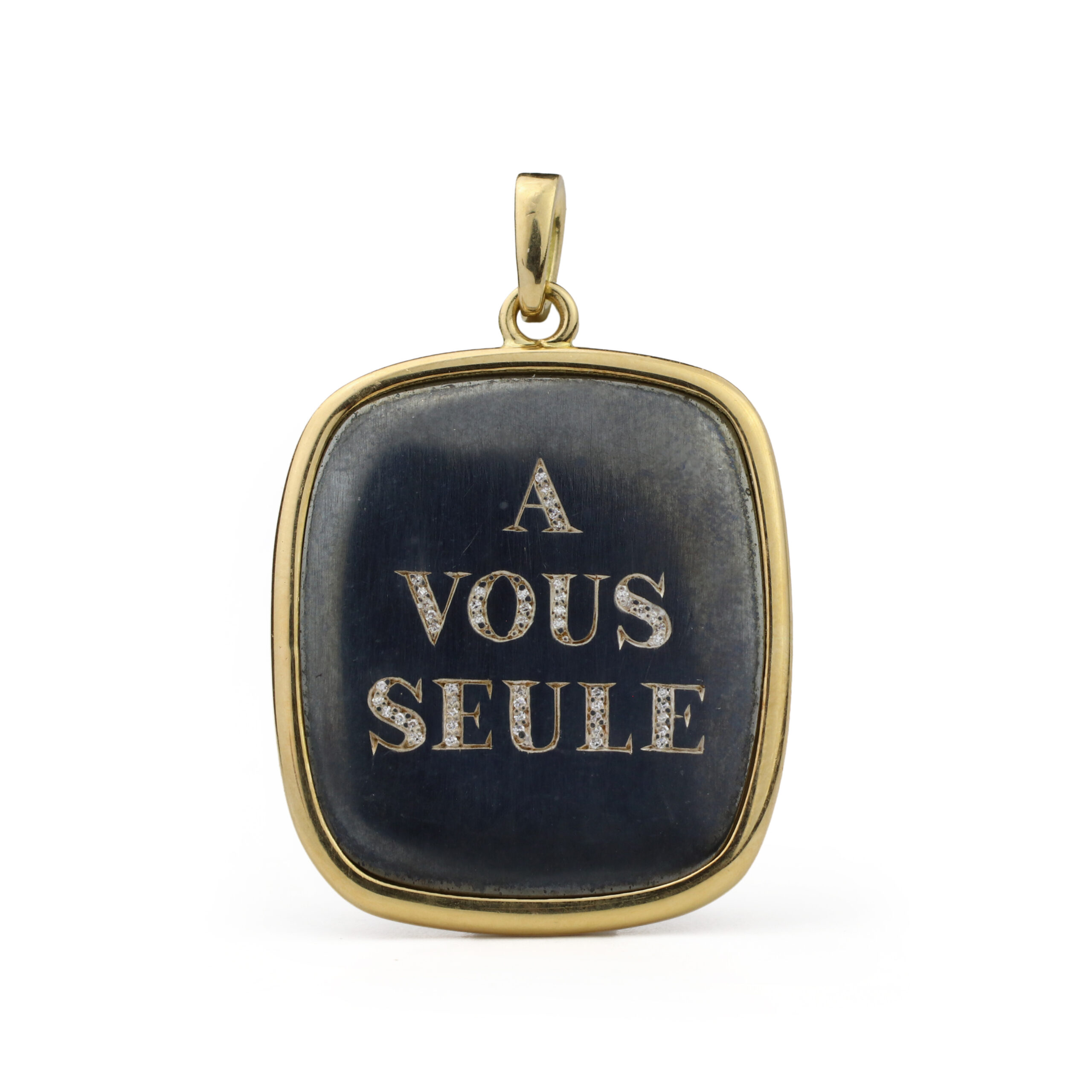 Diamond and Gold Epigram 'A VOUS SEULE' Pendant