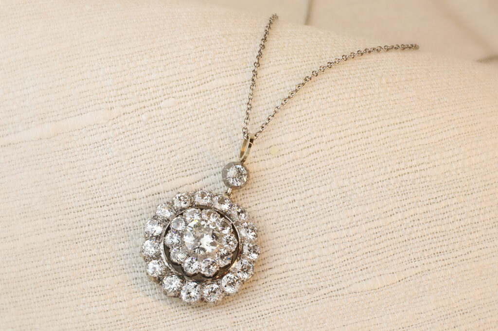 Antique Old Cut Diamond Cluster Pendant