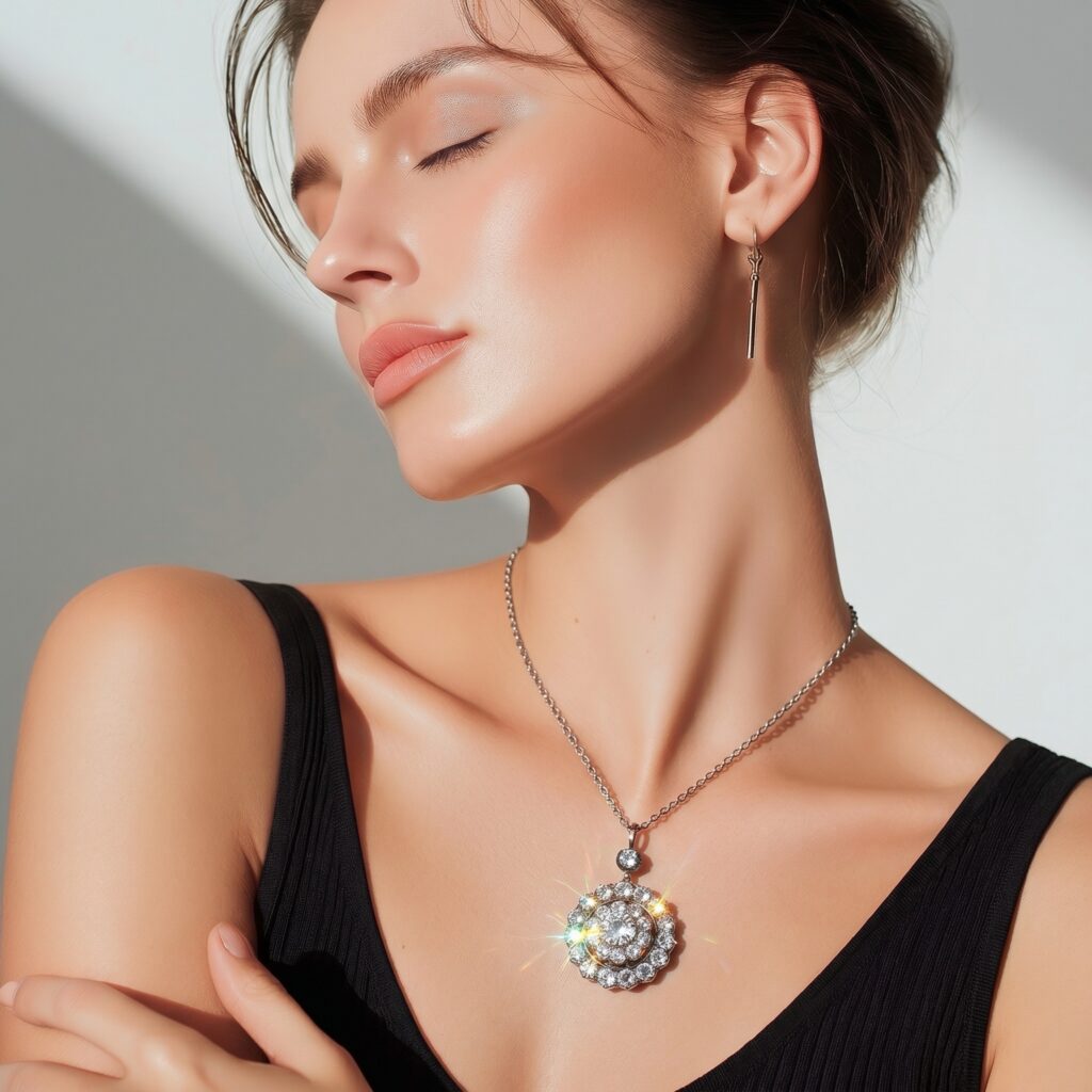 Antique Old Cut Diamond Cluster Pendant