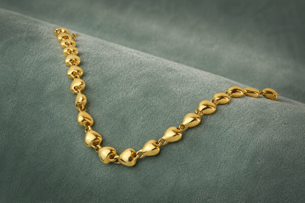 Cartier Gold Puffed Heart Shaped Link Bracelet