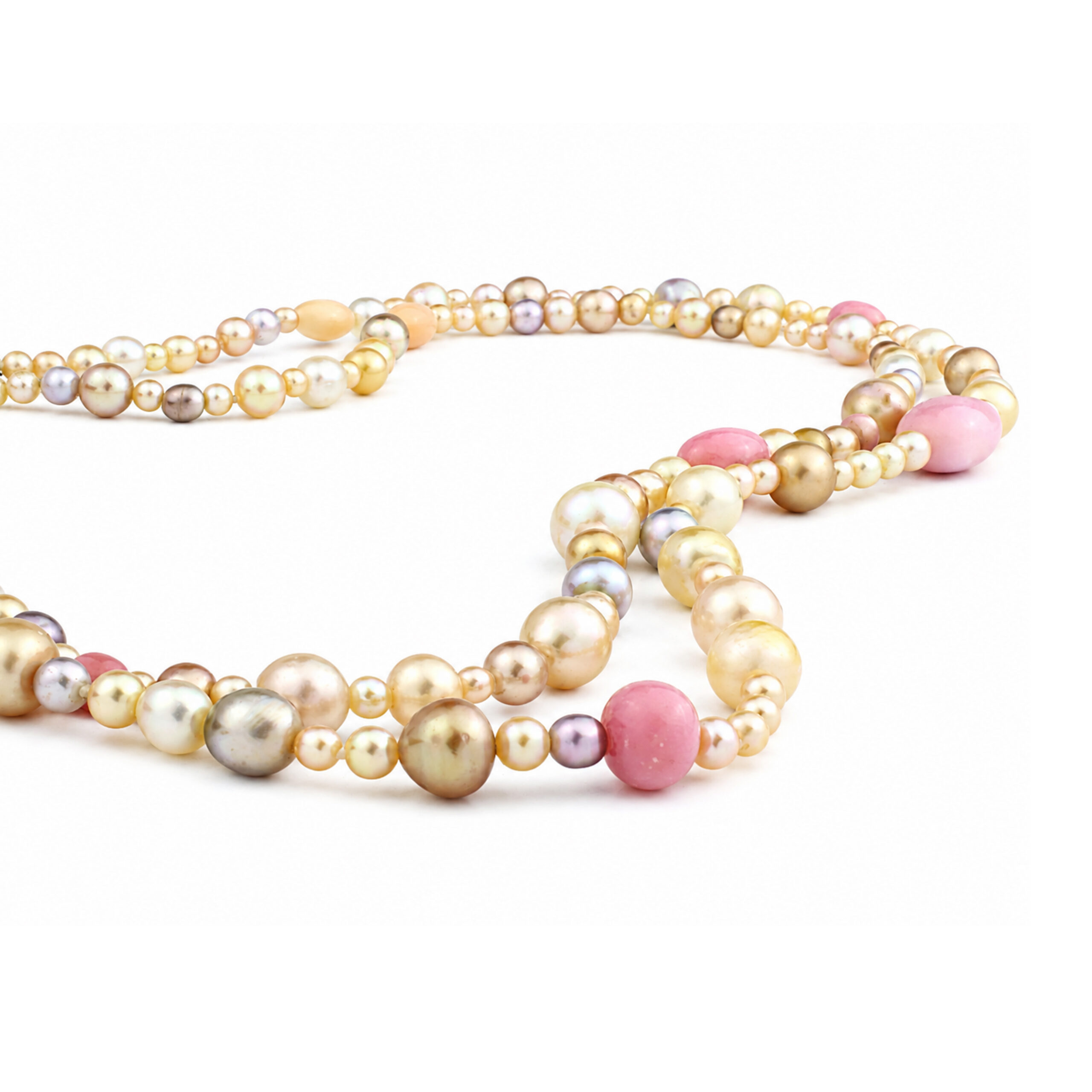 Art Deco Natural Pearl and Conch Pearl Necklace