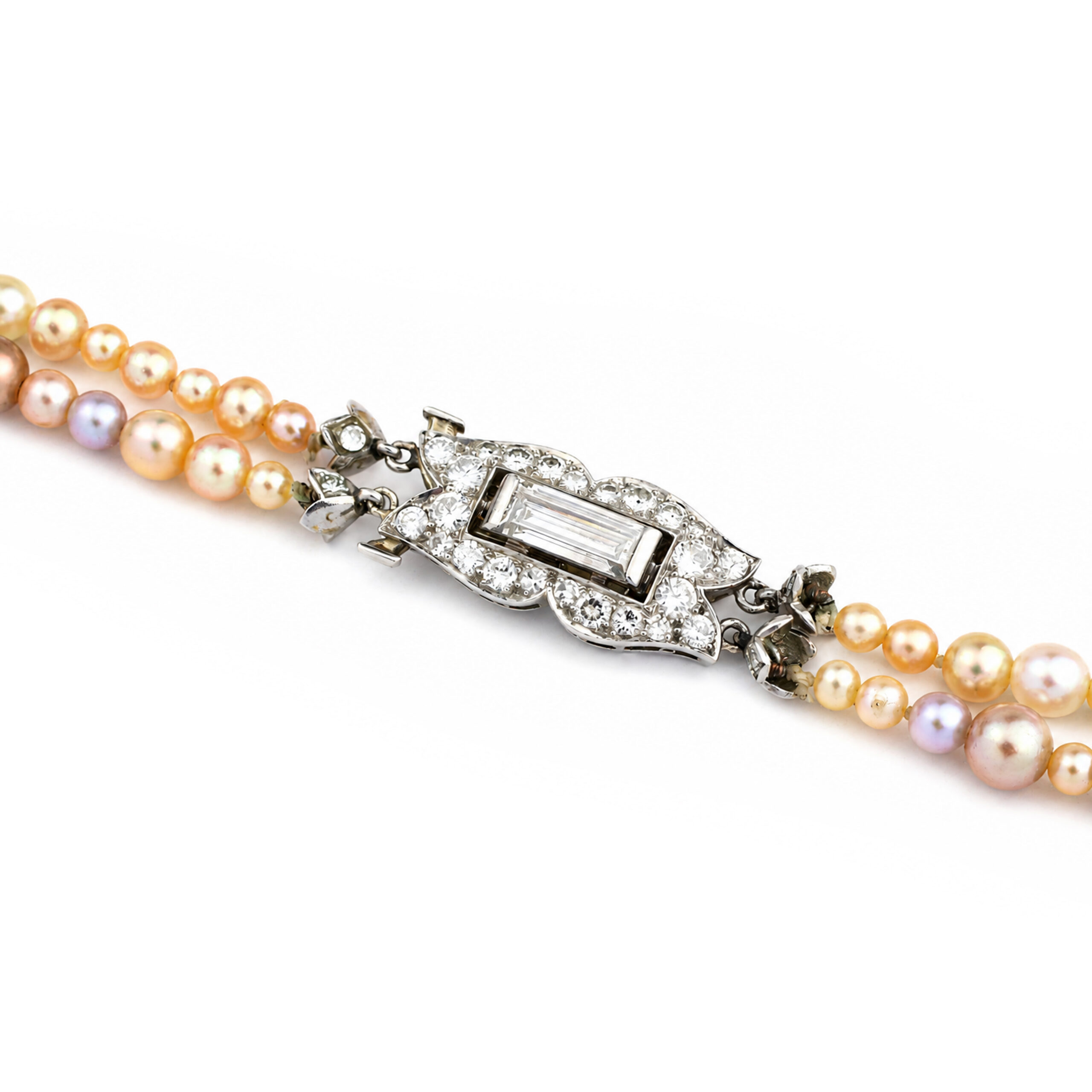 Art Deco Natural Pearl and Conch Pearl Necklace